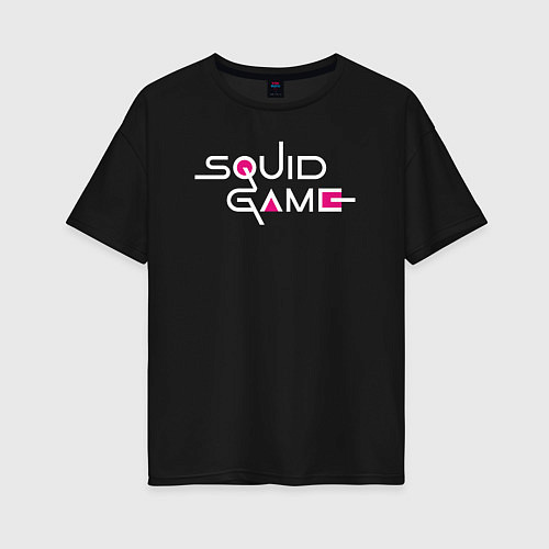 Женская футболка оверсайз Squid Game: Logo / Черный – фото 1