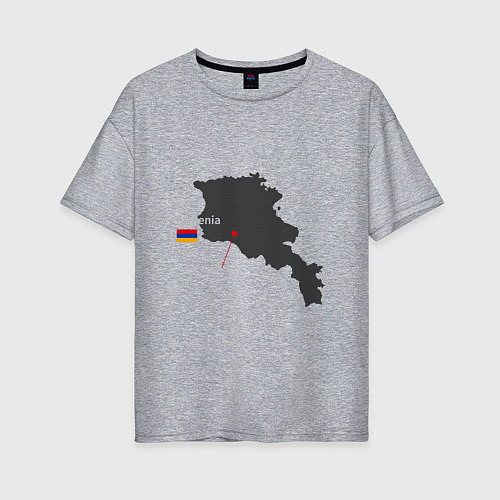 Женская футболка оверсайз Армения - Ереван / Меланж – фото 1