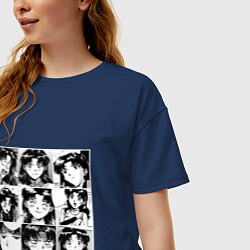 Футболка оверсайз женская Такая разная Мисато Сан Евангелион, цвет: тёмно-синий — фото 2