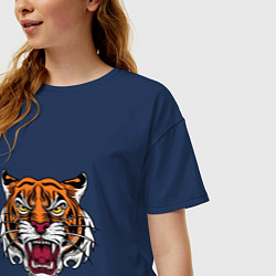 Футболка оверсайз женская Style - Tiger, цвет: тёмно-синий — фото 2