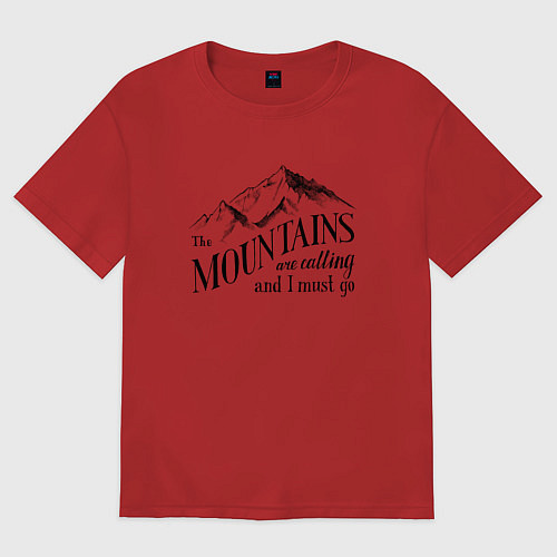 Женская футболка оверсайз Горы зовут в Шерегеш / Красный – фото 1