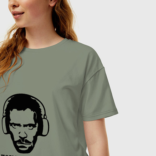 Женская футболка оверсайз Dr House music / Авокадо – фото 3