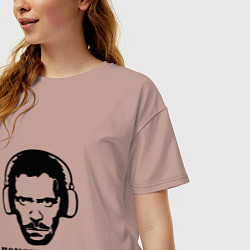 Футболка оверсайз женская Dr House music, цвет: пыльно-розовый — фото 2