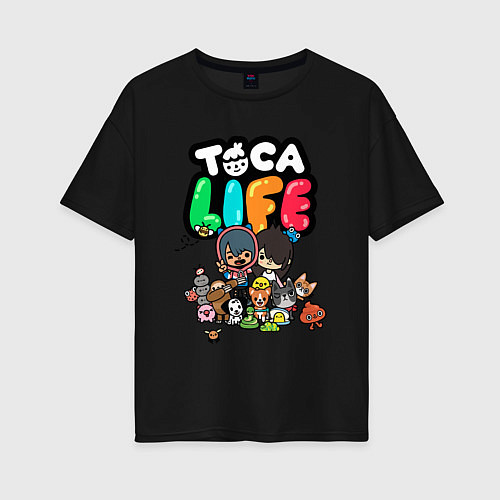 Женская футболка оверсайз Toca Life / Черный – фото 1