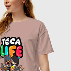 Футболка оверсайз женская Toca Life, цвет: пыльно-розовый — фото 2
