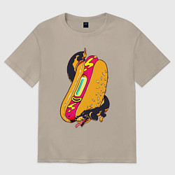 Футболка оверсайз женская HotDog, цвет: миндальный
