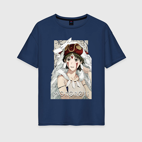 Женская футболка оверсайз Princеss mononoke / Тёмно-синий – фото 1