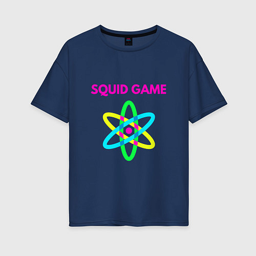 Женская футболка оверсайз Squid Game Atom / Тёмно-синий – фото 1
