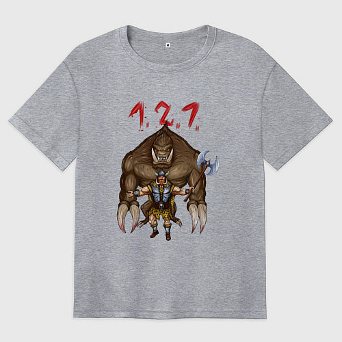 Женская футболка оверсайз Разнос на 121 / Меланж – фото 1