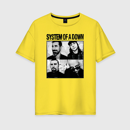 Женская футболка оверсайз Участники группы System of a Down / Желтый – фото 1