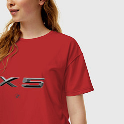 Футболка оверсайз женская BMW X5, цвет: красный — фото 2