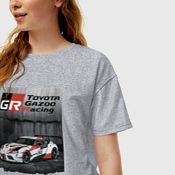 Футболка оверсайз женская Toyota Gazoo Racing Team, цвет: меланж — фото 2