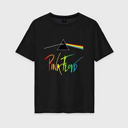 Женская футболка оверсайз PINK FLOYD COLOR LOGO