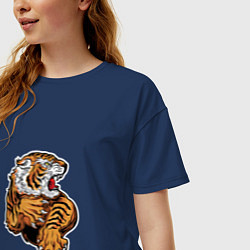 Футболка оверсайз женская Tiger Man, цвет: тёмно-синий — фото 2