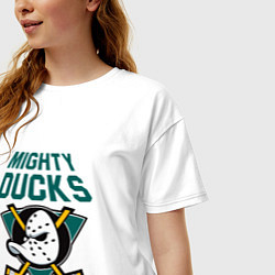 Футболка оверсайз женская Анахайм Дакс, Mighty Ducks, цвет: белый — фото 2