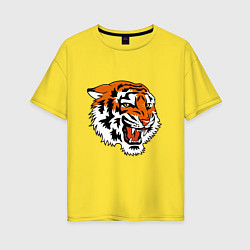Футболка оверсайз женская Smiling Tiger, цвет: желтый