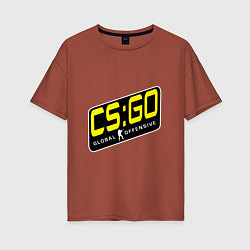 Футболка оверсайз женская CS:GO Новая эра, цвет: кирпичный