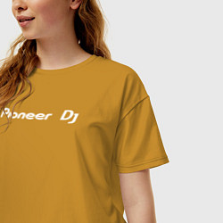 Футболка оверсайз женская Pioneer DJ - Logo White, цвет: горчичный — фото 2