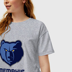 Футболка оверсайз женская Мемфис Гриззлис, Memphis Grizzlies, цвет: меланж — фото 2