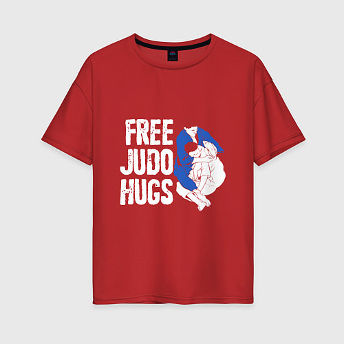 Женская футболка оверсайз Judo Hugs / Красный – фото 1