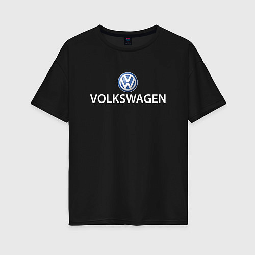 Женская футболка оверсайз VOLKSWAGEN LOGO / Черный – фото 1