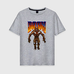 Футболка оверсайз женская IMP DOOM MONSTER NPC, цвет: меланж