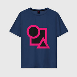 Футболка оверсайз женская Pink Black Game, цвет: тёмно-синий