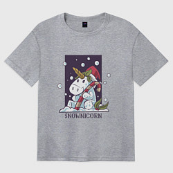 Футболка оверсайз женская Snownicorn, цвет: меланж