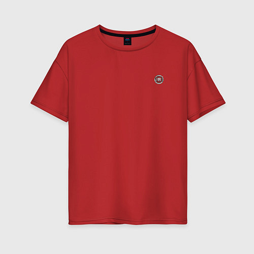 Женская футболка оверсайз FIAT LOGO спина / Красный – фото 1