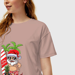 Футболка оверсайз женская Santa on Vibe, цвет: пыльно-розовый — фото 2