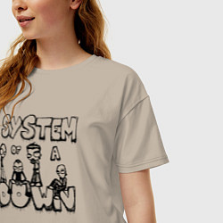 Футболка оверсайз женская Карикатура на группу System of a Down, цвет: миндальный — фото 2
