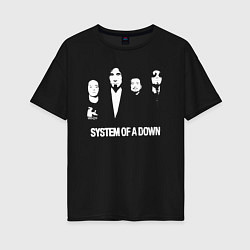 Футболка оверсайз женская Состав группы System of a Down, цвет: черный