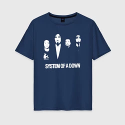 Футболка оверсайз женская Состав группы System of a Down, цвет: тёмно-синий