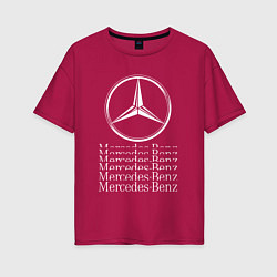 Женская футболка оверсайз MERCEDES-BENZ МЕРСЕДЕС-БЕНЗ LOGO