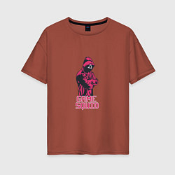 Футболка оверсайз женская Game Squid Boy, цвет: кирпичный