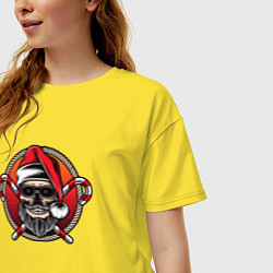 Футболка оверсайз женская Skull Santa, цвет: желтый — фото 2