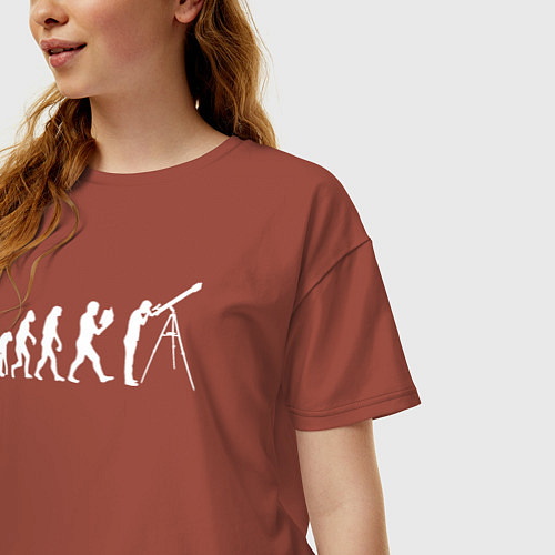 Женская футболка оверсайз Astroevolution V color / Кирпичный – фото 3