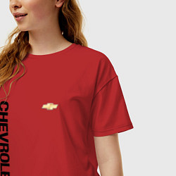 Футболка оверсайз женская Шевроле Логотип, цвет: красный — фото 2