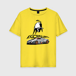 Футболка оверсайз женская Lamborghini Egoista, цвет: желтый