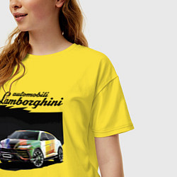 Футболка оверсайз женская Lamborghini Urus - это очень круто!, цвет: желтый — фото 2
