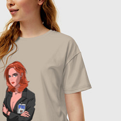 Футболка оверсайз женская Dana Scully X-Files, цвет: миндальный — фото 2