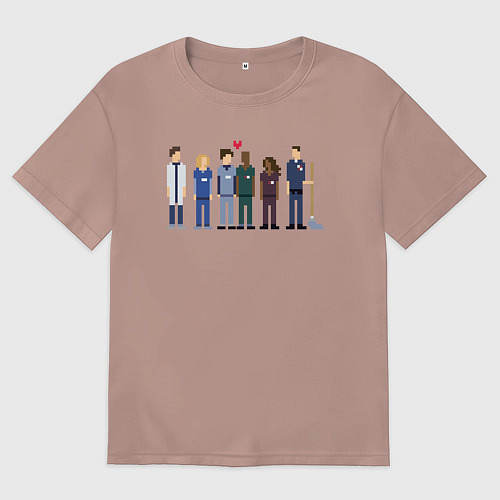 Женская футболка оверсайз SCRUBS pixels / Пыльно-розовый – фото 1