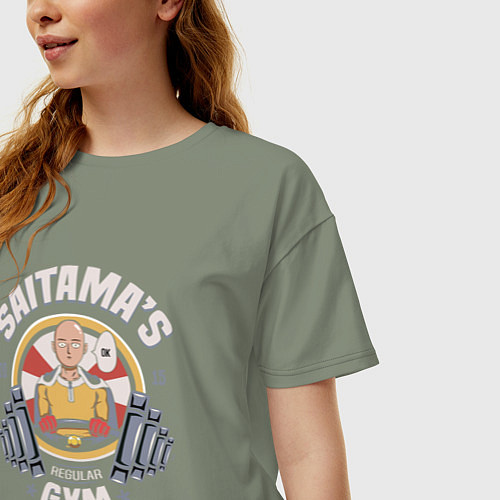 Женская футболка оверсайз Ванпанчмен 01 / Авокадо – фото 3