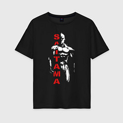 Футболка оверсайз женская Мощный Сайтама One Punch-Man, цвет: черный