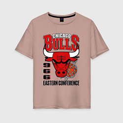 Футболка оверсайз женская Chicago Bulls NBA, цвет: пыльно-розовый