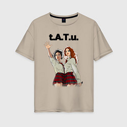 Женская футболка оверсайз T A T u Music band ТАТУ