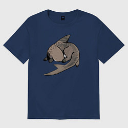 Футболка оверсайз женская Спящая акула, цвет: тёмно-синий