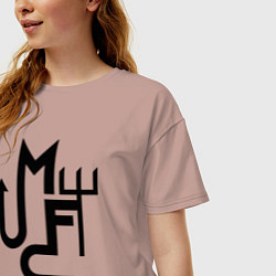 Футболка оверсайз женская Манчестер Юнайтед минимализм, цвет: пыльно-розовый — фото 2