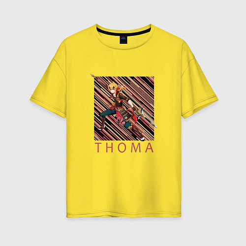 Женская футболка оверсайз Тома геншин импакт / Желтый – фото 1