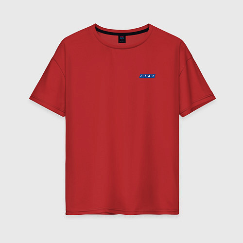 Женская футболка оверсайз FIAT MINI LOGO спина / Красный – фото 1